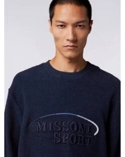 Missoni Mens Logo Sport Fleece Sweatshirt Navy -Repertoire Fashion Store missoni mens logo sport fleece sweatshirt navy p45888 301348 image