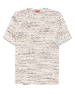 Missoni Mens Space Dye T-Shirt Orange White