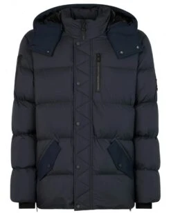 Moose Knuckles Mens Everest 3Q Hooded Puffer Jacket Black