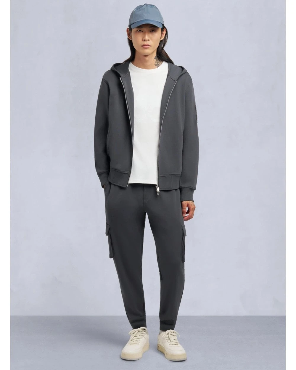 Moose Knuckles Moose Knuckle Mens Hartsfield Badge Hoodie Cement Grey 2 Moose Knuckles Moose Knuckle Mens Hartsfield Badge Hoodie Cement Grey - Image 2