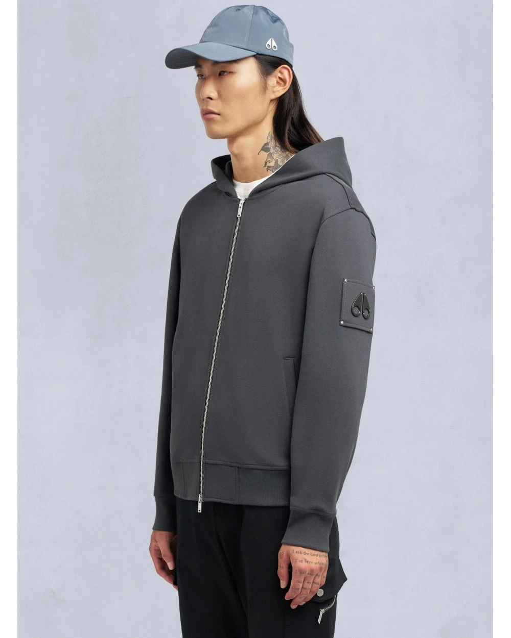 Moose Knuckles Moose Knuckle Mens Hartsfield Badge Hoodie Cement Grey 4 Moose Knuckles Moose Knuckle Mens Hartsfield Badge Hoodie Cement Grey - Image 4