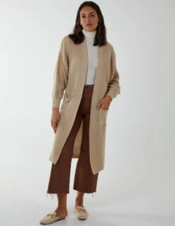 Edge To Edge Knitted Long Cardigan(Edge To Edge Knitted Long Cardigan 4)