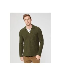 Paige Jeans Mens Hitchens Wool/Hemp Jumper Pine Shade