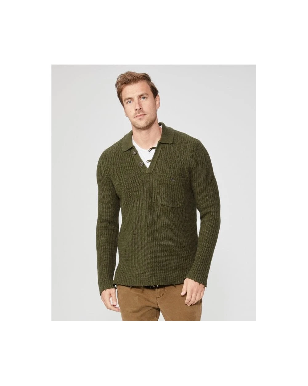 Paige Jeans Mens Hitchens Wool/Hemp Jumper Pine Shade 1 Paige Jeans Mens Hitchens Wool/Hemp Jumper Pine Shade