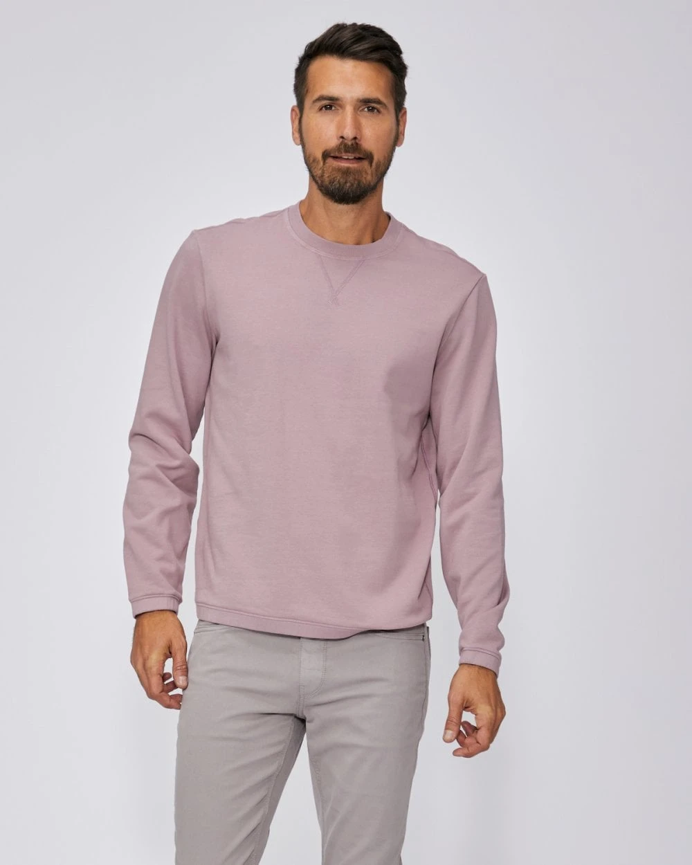 Paige Jeans Mens Jaxton Crewneck Sweatshirt, Hazy Orchid Jumper 3 Paige Jeans Mens Jaxton Crewneck Sweatshirt, Hazy Orchid Jumper - Image 3
