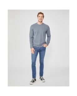 Paige Jeans Mens Jaxton Crewneck Sweatshirt, Vintage Riverstone Jumper -Repertoire Fashion Store paige jeans mens jaxton crewneck sweatshirt vintage riverstone jumper p43325 260641 image