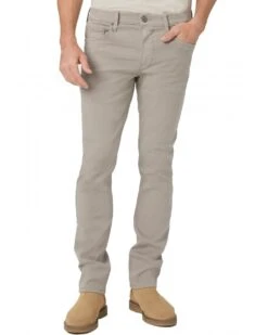 Paige Jeans Mens Lennox Transcend Slim Jeans Silver Pearl Grey