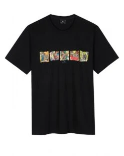 Paul Smith Mens Zebra Line Up T-Shirt Black