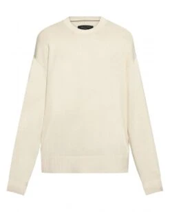 Rag & Bone Mens Clarkson Knit Jumper Turtle Dove Cream