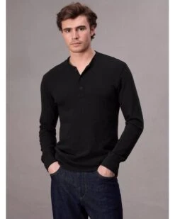 Rag & Bone Mens Classic Flame Henley T-Shirt Jet Black -Repertoire Fashion Store rag bone mens classic flame henley t shirt jet black p45892 306391 image