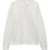 Rag & Bone Mens Classic Flame Henley T-Shirt White