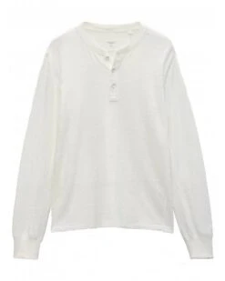 Rag & Bone Mens Classic Flame Henley T-Shirt White