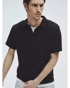 Rag & Bone Mens Classic Flame Polo Shirt Black -Repertoire Fashion Store rag bone mens classic flame polo shirt black p47175 319434 image