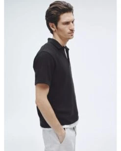 Rag & Bone Mens Classic Flame Polo Shirt Black -Repertoire Fashion Store rag bone mens classic flame polo shirt black p47175 319438 image
