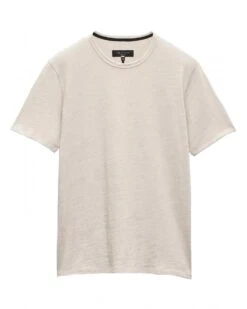 Rag & Bone Mens Classic Flame Slub T-Shirt Dust Cream