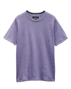 Rag & Bone Mens Classic Flame Slub T-Shirt Heron Blue/Purple