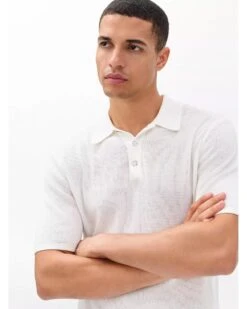 Rag & Bone Mens Harvey Knit Polo Shirt Ivory White 9 Rag & Bone Mens Harvey Knit Polo Shirt Ivory White -Repertoire Fashion Store rag bone mens harvey knit polo shirt ivory white p47172 319353 image