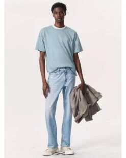 Rag & Bone Mens Pure Pima T-Shirt Stone Blue 8 Rag & Bone Mens Pure Pima T-Shirt Stone Blue -Repertoire Fashion Store rag bone mens pure pima t shirt stone blue p46230 309921 image