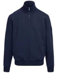 Sandbanks Mens Quarter Zip Sweatshirt Navy