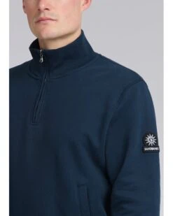 Sandbanks Mens Quarter Zip Sweatshirt Navy -Repertoire Fashion Store sandbanks mens quarter zip sweatshirt navy p46009 314148 image