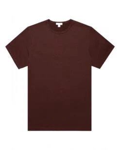 Sunspel Mens Classic T-Shirt Bakelite Burgundy
