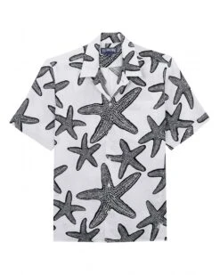 Vilebrequin Mens Charli Starlettes Bowling Shirt White
