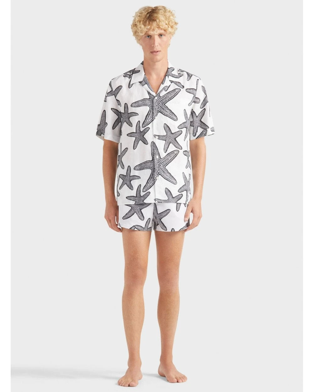 Vilebrequin Mens Charli Starlettes Bowling Shirt White 2 Vilebrequin Mens Charli Starlettes Bowling Shirt White - Image 2