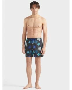 Vilebrequin Mens Mahina Turtle Print Packable Swimshorts Black -Repertoire Fashion Store vilebrequin mens mahina turtle print packable swimshorts black p46427 311325 image