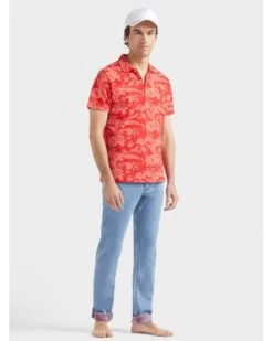 Vilebrequin Mens Moussure Flower Polo Shirt Poppy Red -Repertoire Fashion Store vilebrequin mens moussure flower polo shirt poppy red p46658 314990 image