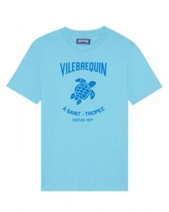 Vilebrequin Mens Portisol Print T-Shirt Topaz Blue