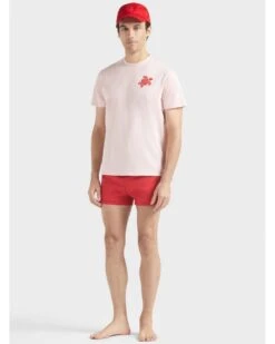 Vilebrequin Mens Portisol Turtle T-Shirt Pink -Repertoire Fashion Store vilebrequin mens portisol turtle t shirt pink p46420 311229 image
