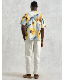 Wax London Mens Didcot Abstract Poppy Print Shirt Blue/Yellow -Repertoire Fashion Store wax london mens didcot abstract poppy print shirt blue yellow p46613 316147 image