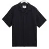 Wax London Mens Didcot Open Weave Short Sleeve Shirt Navy -Repertoire Fashion Store wax london mens didcot open weave short sleeve shirt navy p46216 308214 image