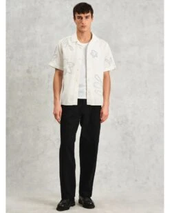Wax London Mens Floral Embroidered Short Sleeve Shirt Ecru Beige 11 Wax London Mens Floral Embroidered Short Sleeve Shirt Ecru Beige -Repertoire Fashion Store wax london mens floral embroidered short sleeve shirt ecru beige p46224 308462 image