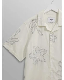 Wax London Mens Floral Embroidered Short Sleeve Shirt Ecru Beige 15 Wax London Mens Floral Embroidered Short Sleeve Shirt Ecru Beige -Repertoire Fashion Store wax london mens floral embroidered short sleeve shirt ecru beige p46224 308478 image