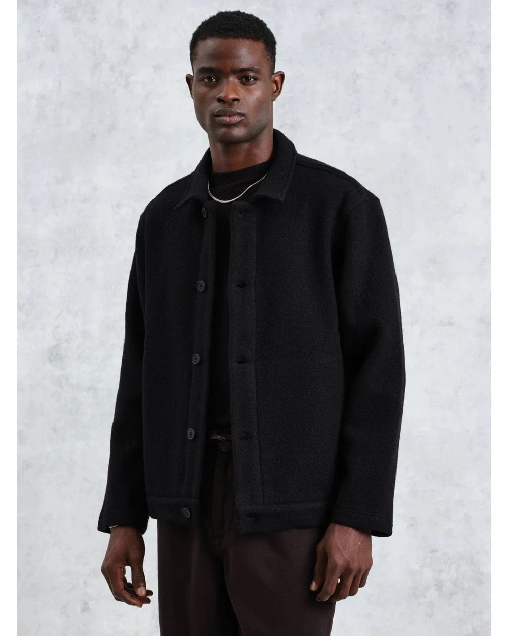 Wax London Mens Iggy Knitted Jacket Black 2 Wax London Mens Iggy Knitted Jacket Black - Image 2