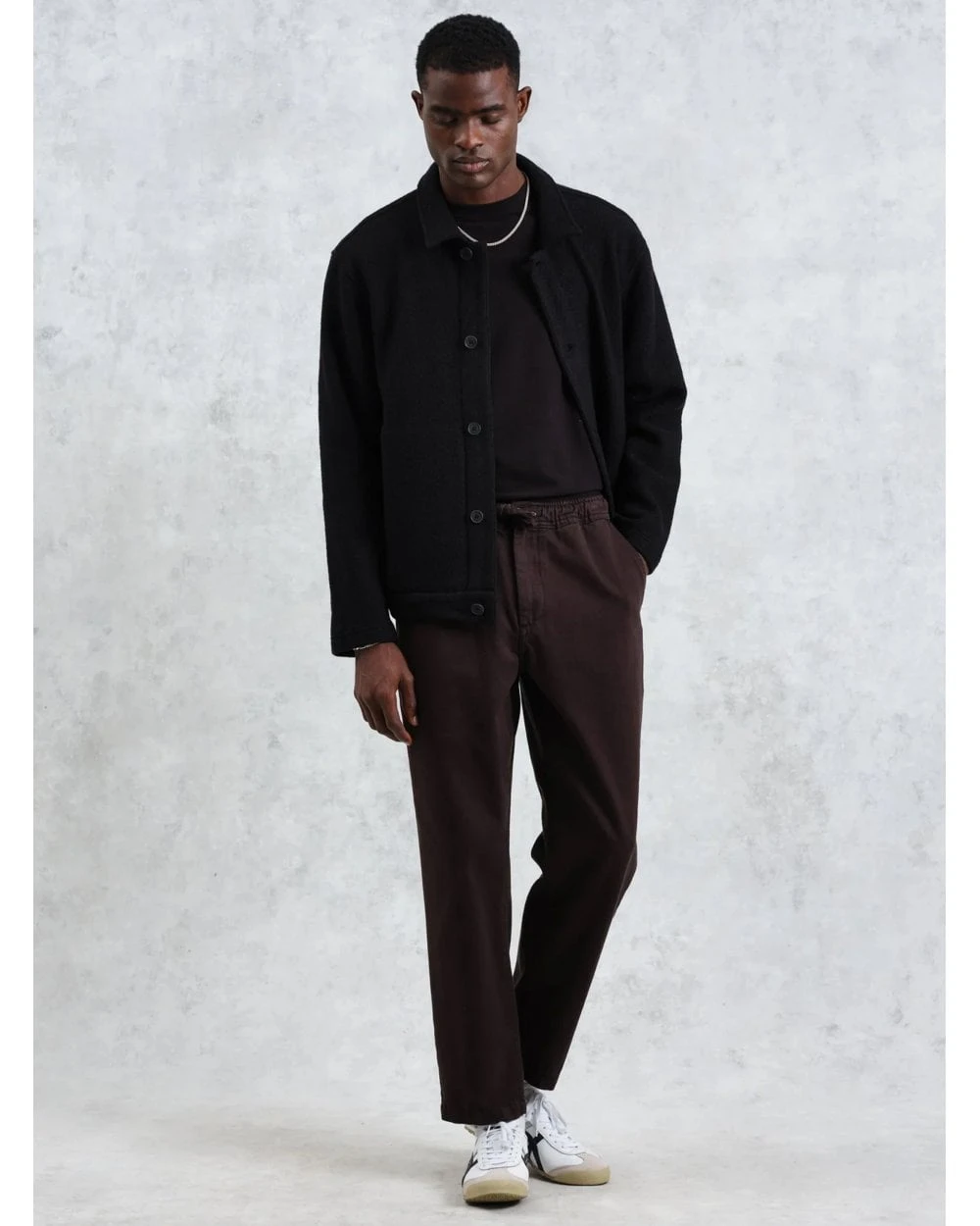 Wax London Mens Iggy Knitted Jacket Black 3 Wax London Mens Iggy Knitted Jacket Black - Image 3