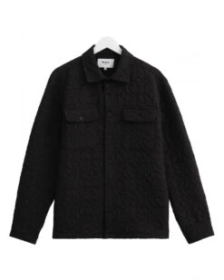 Wax London Mens Lomond Jacquard Overshirt Black