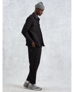 Wax London Mens Lomond Jacquard Overshirt Black -Repertoire Fashion Store wax london mens lomond jacquard overshirt black p46212 302352 image