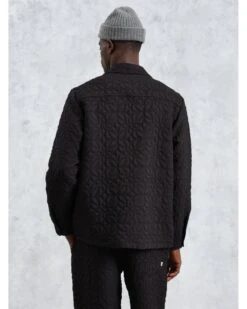 Wax London Mens Lomond Jacquard Overshirt Black -Repertoire Fashion Store wax london mens lomond jacquard overshirt black p46212 302360 image