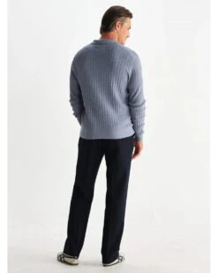 Wax London Mens Oban Diamond Long Sleeve Polo Shirt Grey Blue -Repertoire Fashion Store wax london mens oban diamond long sleeve polo shirt grey blue p47127 319812 image