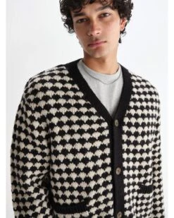 Wax London Mens Walker Bubble Knit Carigan Black/Ecru 11 Wax London Mens Walker Bubble Knit Carigan Black/Ecru -Repertoire Fashion Store wax london mens walker bubble knit carigan black ecru p47128 319567 image