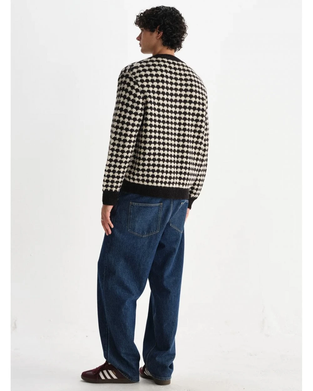 Wax London Mens Walker Bubble Knit Carigan Black/Ecru 6 Wax London Mens Walker Bubble Knit Carigan Black/Ecru - Image 6