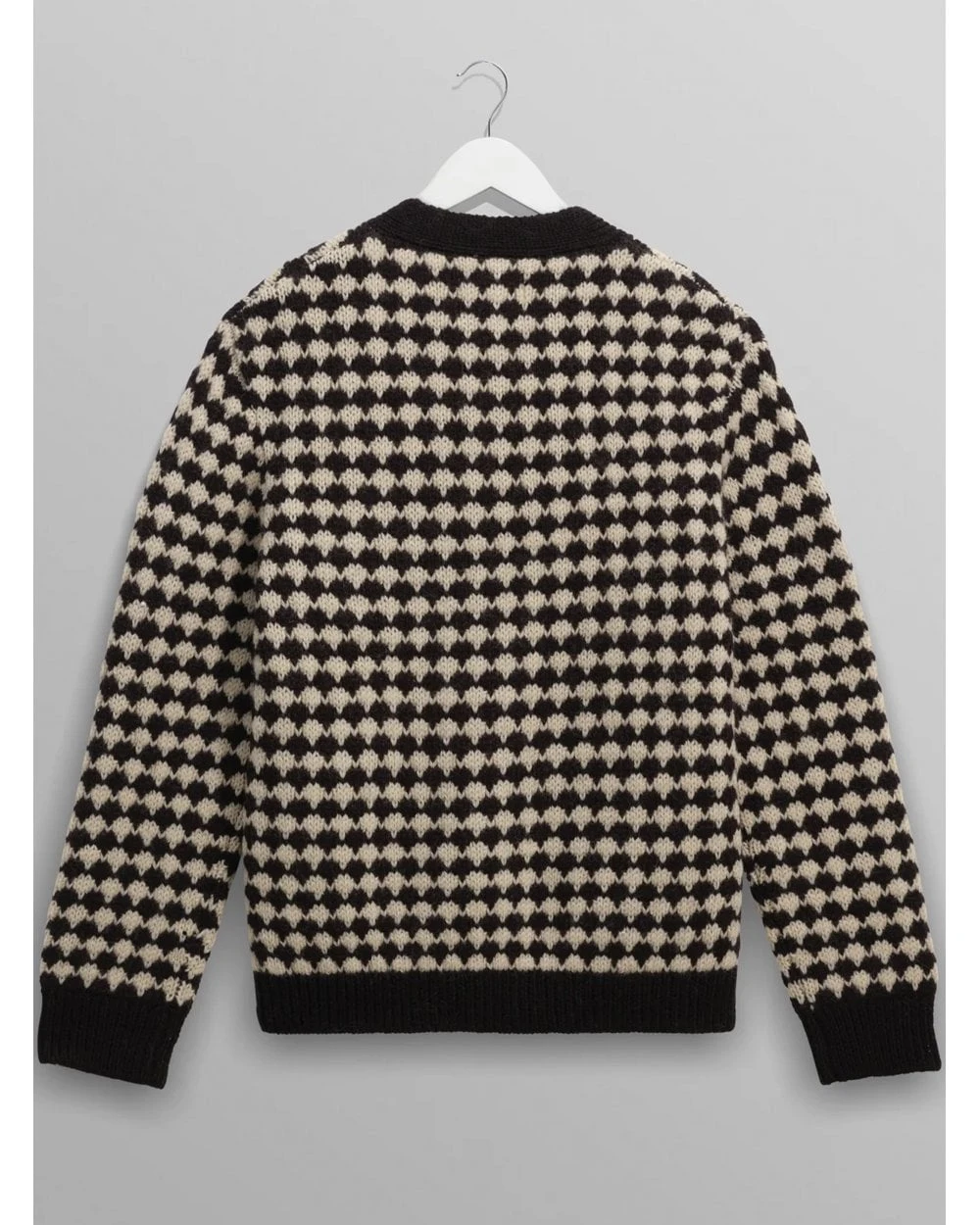 Wax London Mens Walker Bubble Knit Carigan Black/Ecru 8 Wax London Mens Walker Bubble Knit Carigan Black/Ecru - Image 8