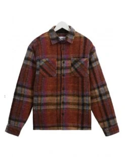 Wax London Mens Whiting Multi Check Overshirt Orange