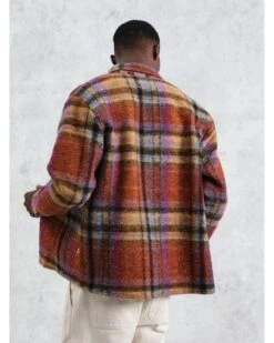 Wax London Mens Whiting Multi Check Overshirt Orange -Repertoire Fashion Store wax london mens whiting multi check overshirt orange p46210 302280 image