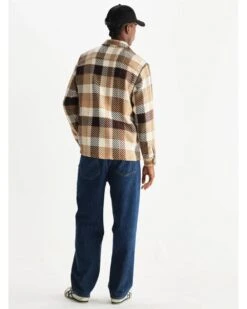 Wax London Mens Whiting Pike Check Overshirt Beige/Brown -Repertoire Fashion Store wax london mens whiting pike check overshirt beige brown p47132 319641 image