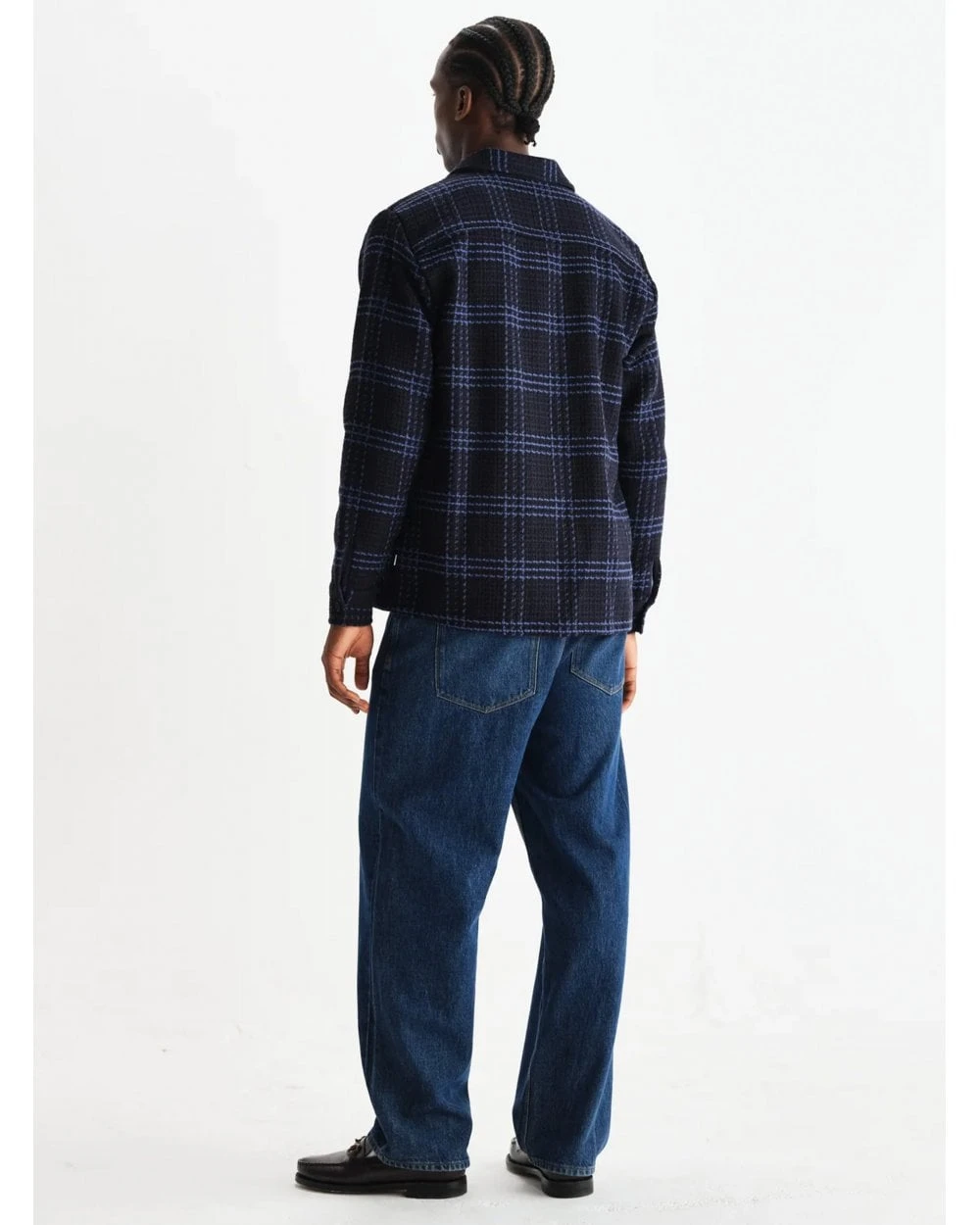 Wax London Mens Whiting Skate Check Overshirt Navy Blue 6 Wax London Mens Whiting Skate Check Overshirt Navy Blue - Image 6