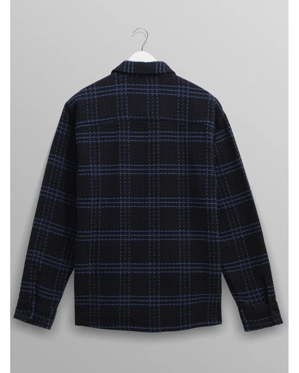 Wax London Mens Whiting Skate Check Overshirt Navy Blue 8 Wax London Mens Whiting Skate Check Overshirt Navy Blue - Image 8