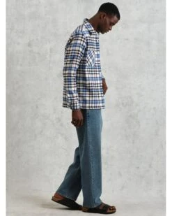 Wax London Mens Whiting Strand Check Overshirt Ecru/Beige -Repertoire Fashion Store wax london mens whiting strand check overshirt ecru beige p46619 316231 image